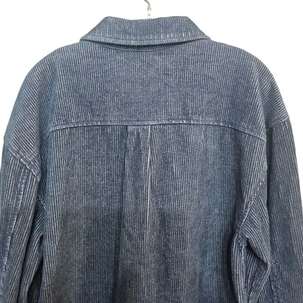 Avec Les Fille Corduroy Shacket Size Medium Blue NWT‎